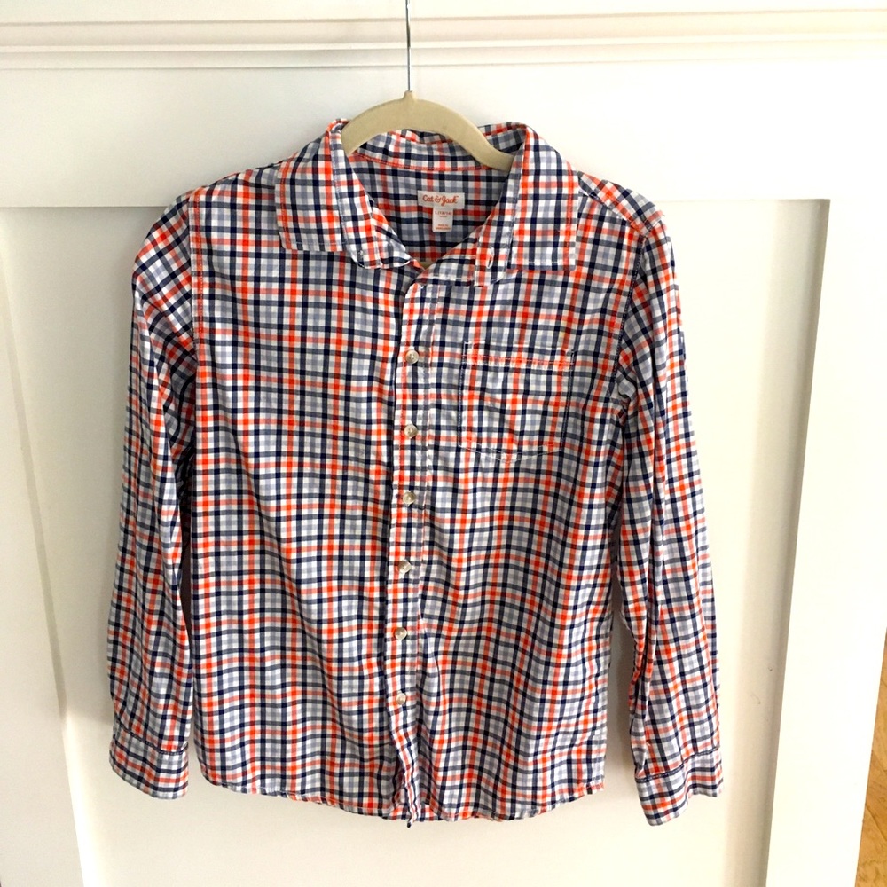 Cat and Jack brand boy button down collared shirt (L/12/14)